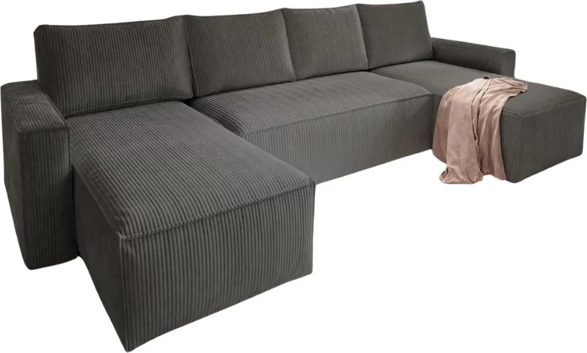 AKCE Tmavosivá sedacia súprava do U SMART COSARO 295x140 cm II. akosť