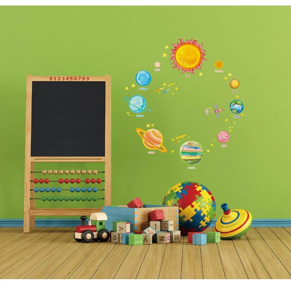 Súprava nástenných samolepiek Ambiance Solar System Planets