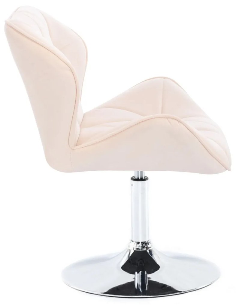 LuxuryForm DESIGN Stolička MILANO VELUR na striebornom tanieri - krémová