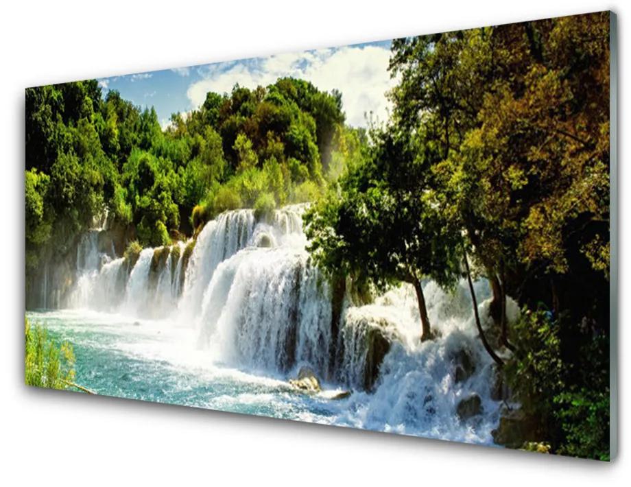 Obraz plexi Vodopád príroda les 140x70cm