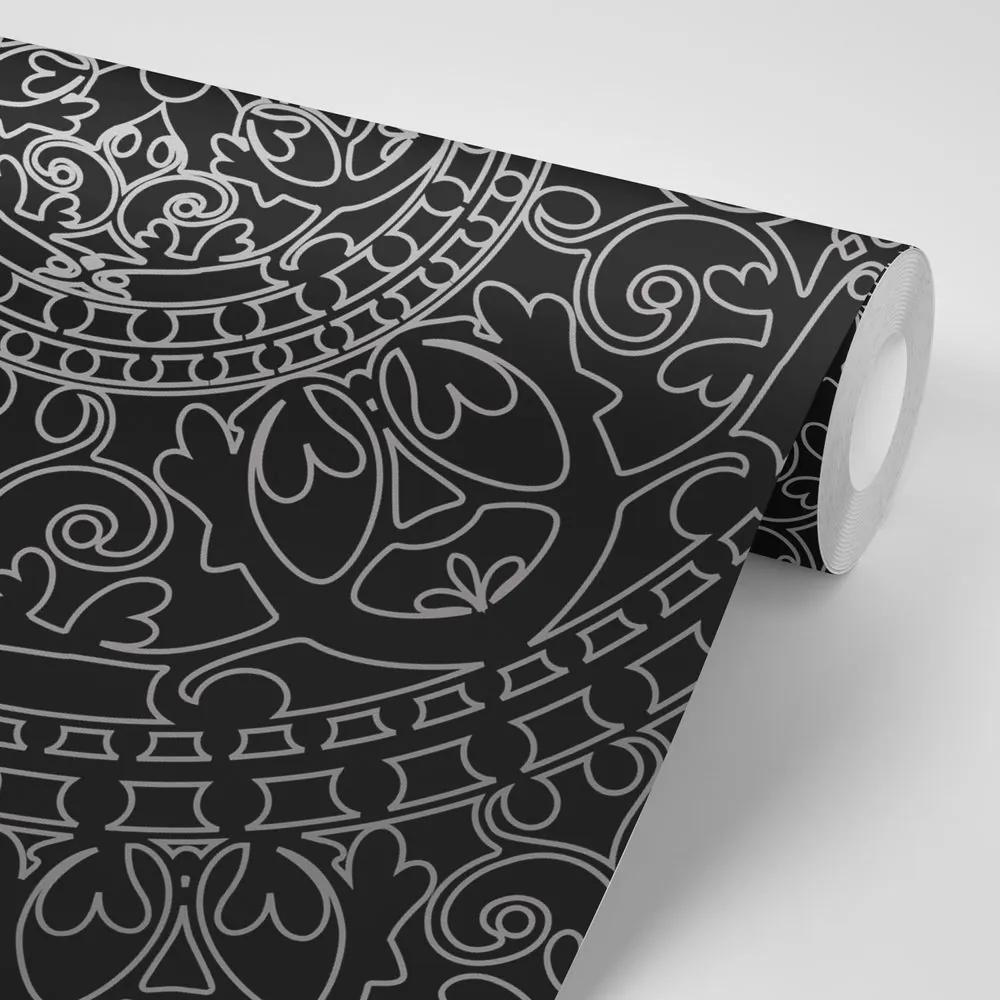 Samolepiaca tapeta čiernobiely luxusný oranament