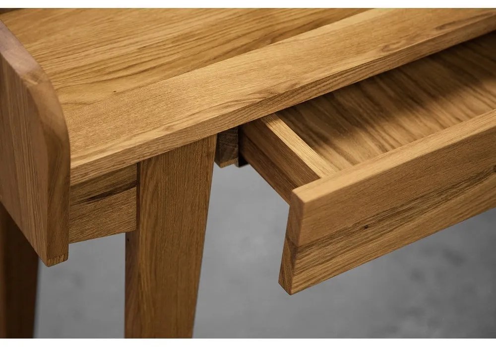 Toaletný stolík z dubového dreva so zrkadlom 110x45 cm Retro - The Beds