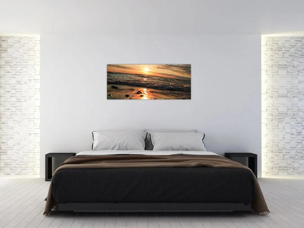 Obraz - Západ slnka pri oceáne (120x50 cm)