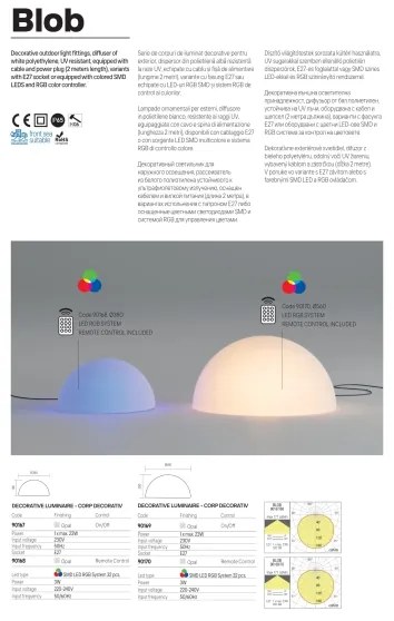 Redo 90167 - Vonkajšie svietidlo BLOB 1xE27/23W/230V priemer 38 cm IP65 biela