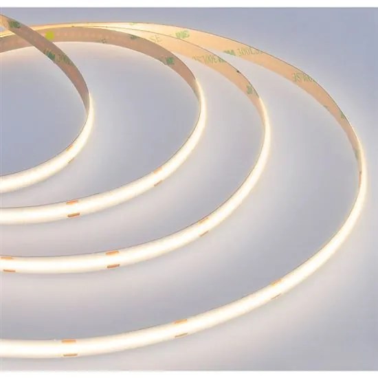 SOLIGHT COB LED pásik, sada s adaptérom, vypínač, 5m, 8W/m, 800lm/m, teplá biela