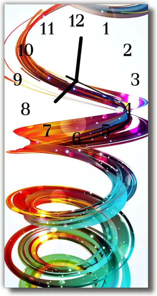 Nástenné hodiny vertikálne  Umelecké farebné špirály