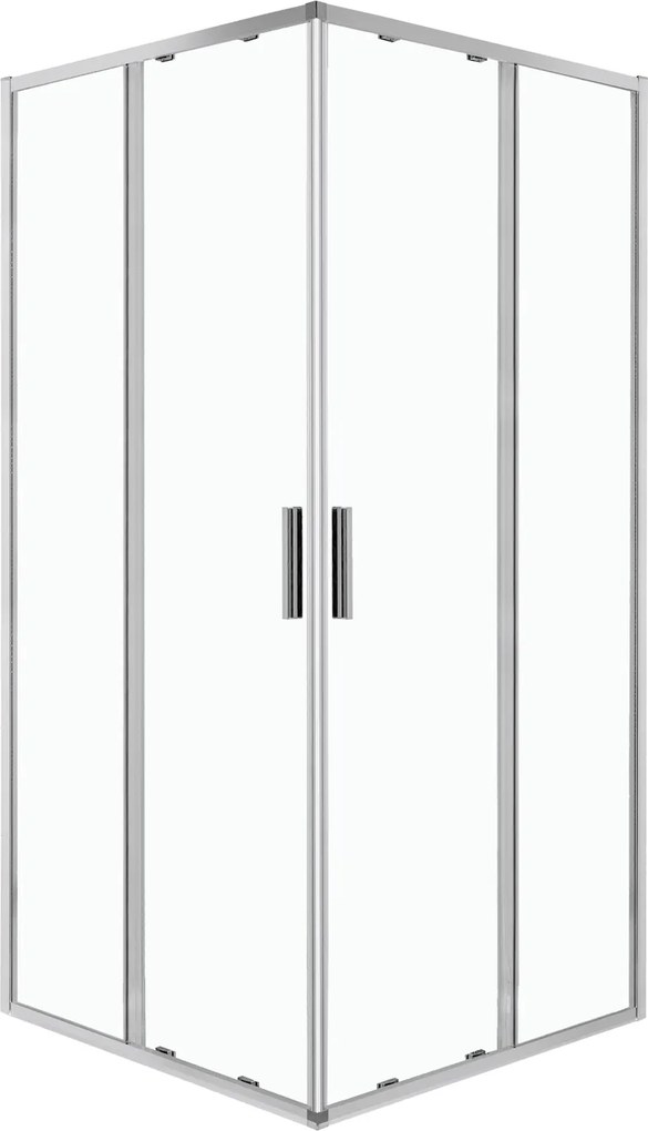 Novoterm Štvorcový sprchový kút NV-Solid SQ CHR 100, chróm/transparent - bez vaničky