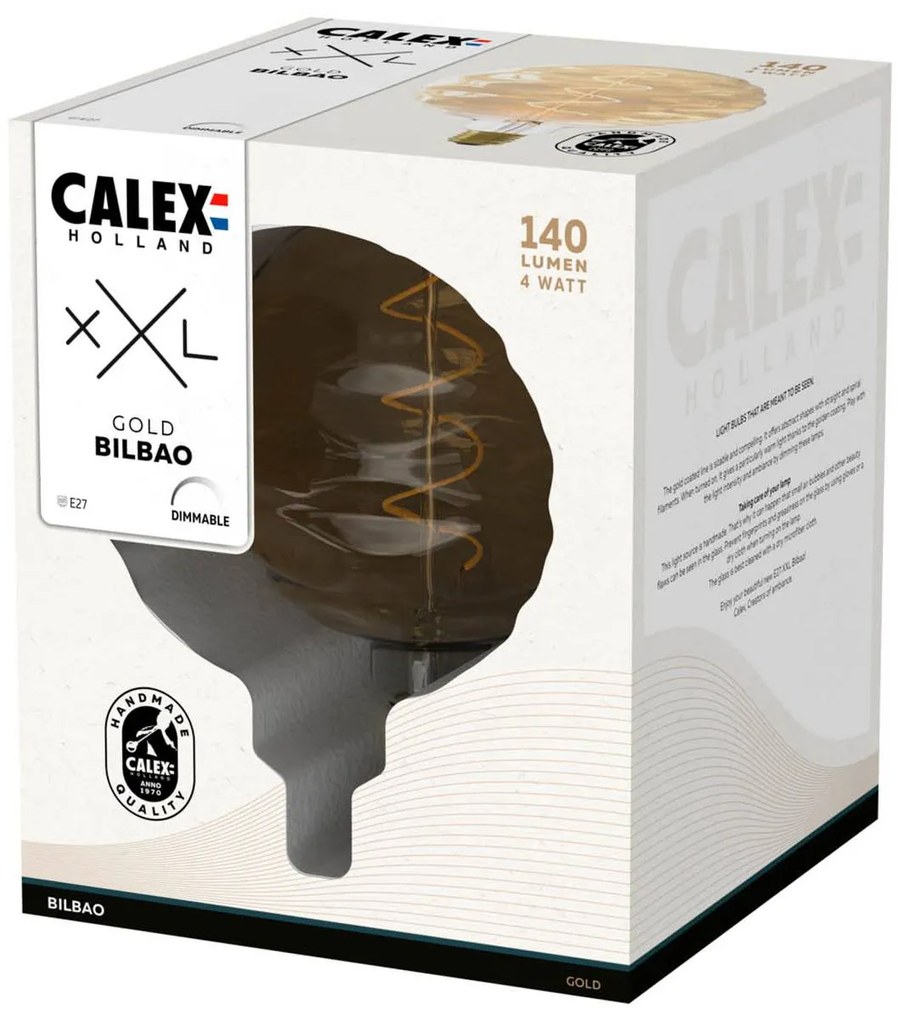 Calex Bilbao LED žiarovka E27 4W dim 1 800 K zlatá