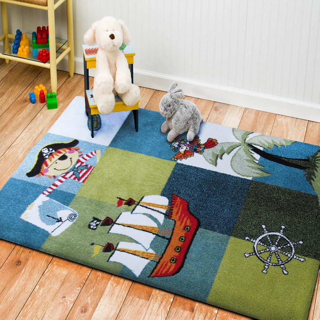 DY Detský farebný koberec s motívom Pirát 01 Rozmer: 120x170 cm