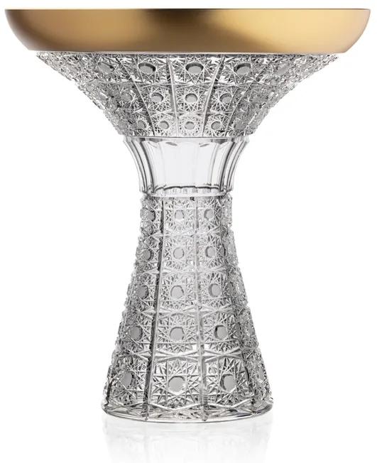 Bohemia Crystal Ručne vyrábaná a ručne brúsená váza so zlatom 355mm