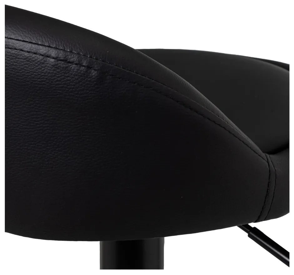 Čierne barové stoličky s nastaviteľnou výškou z imitácie kože v súprave 2 ks (výška sedadla 72 cm) – Casa Selección