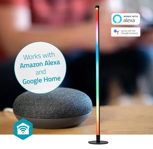 Nedis WIFILD20RGBW- LED RGBIC Stojacia lampa Smartlife LED/10W/230V 2700-6500K+DO