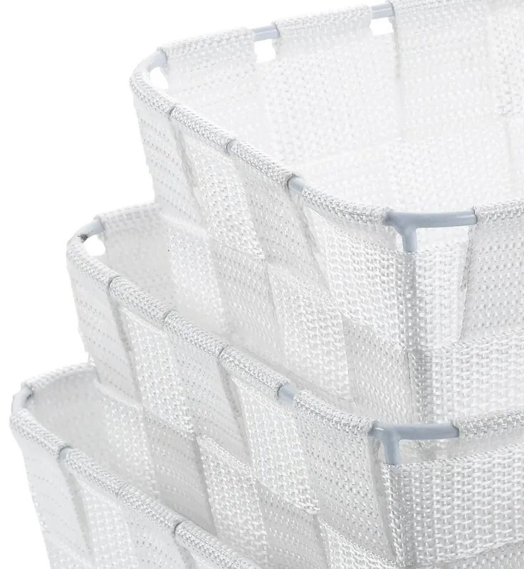 Kela 3-dielna sada úložných košíkov Alvaro, biela