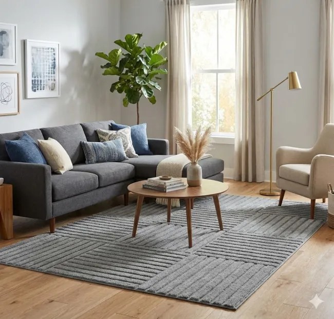 Koberec Square 3D Art sivý