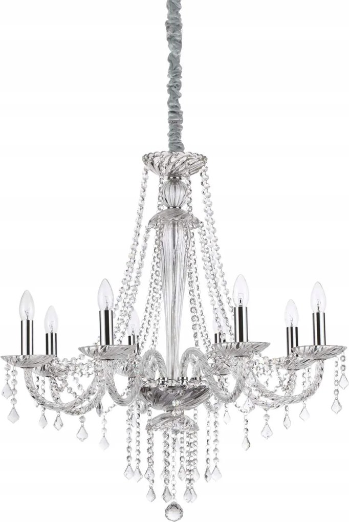 Závesný luster Ideal Lux Amadeus SP8 sklo číra 8xE14 80cm