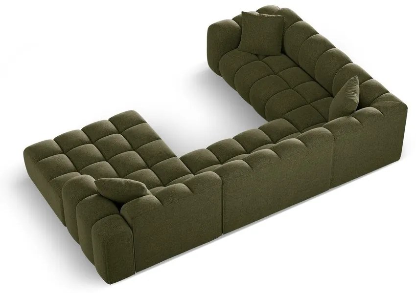 Zelená ženilková rohová pohovka (ľavý roh/do tvaru "U") Treno – Cosmopolitan Design