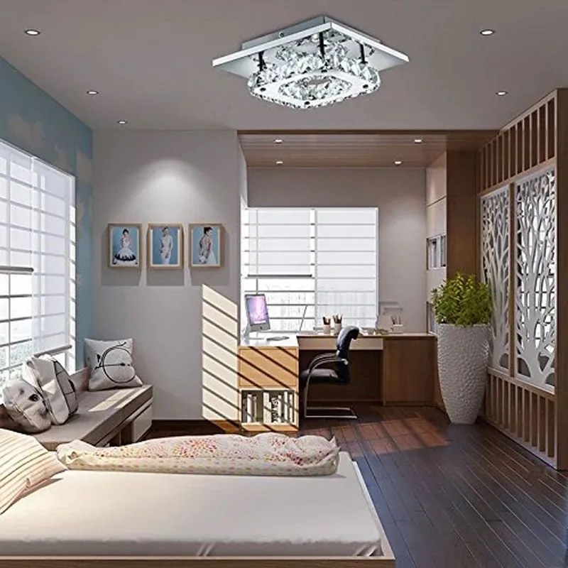 Křišťálové stropní LED svítidlo APP406-C chrom/neutrální bílá
