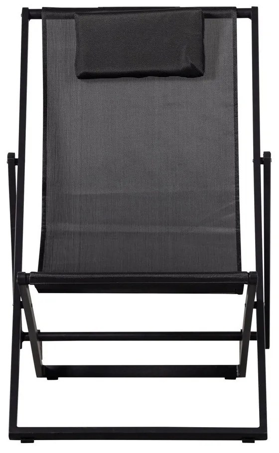 Čierne kovové skladacie záhradné ležadlo Esper - Exotan