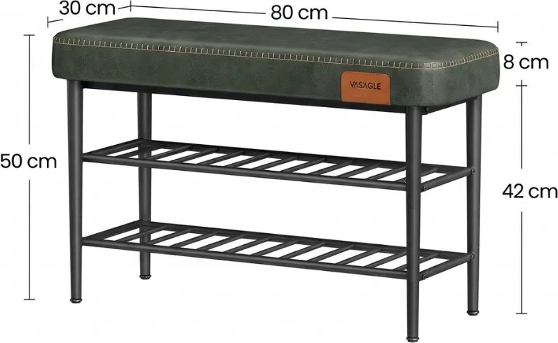 Lavica s botníkom EKHO 80x30 cm, zelená