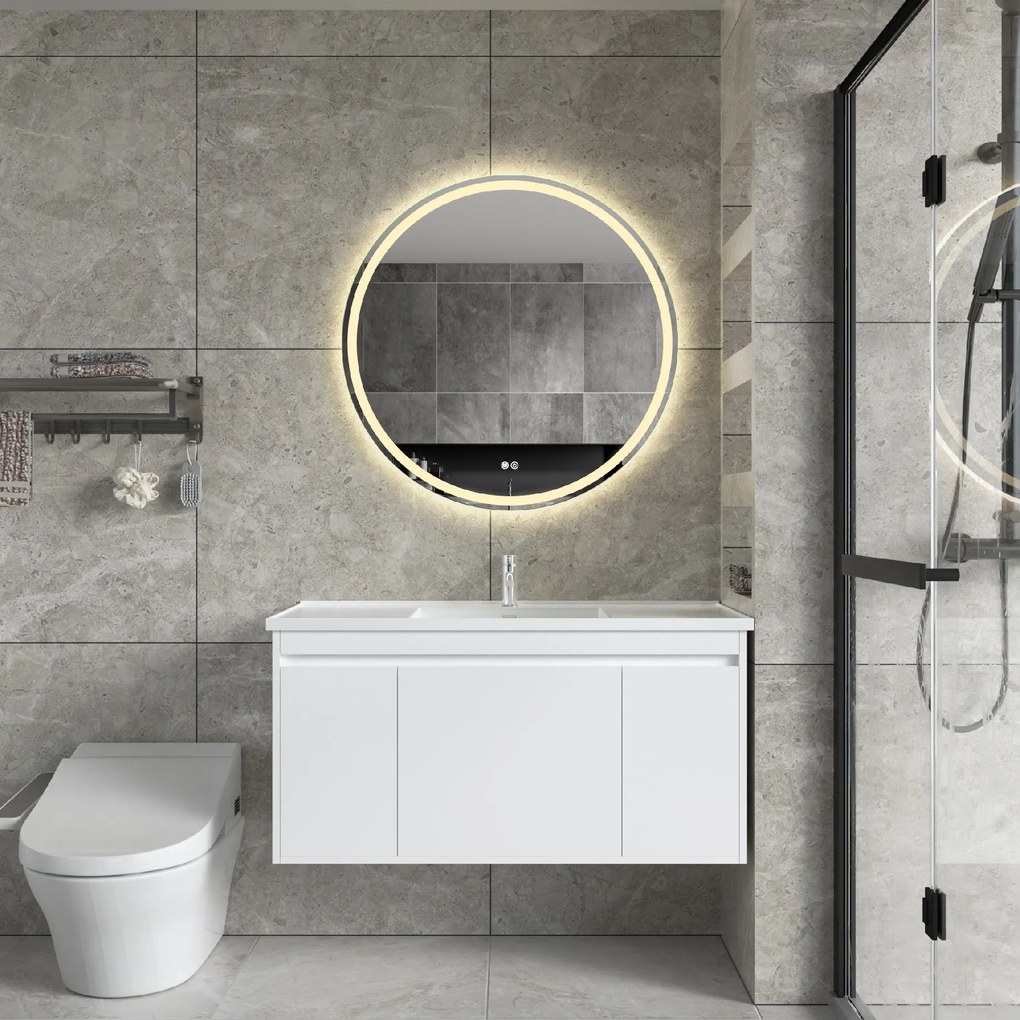 Erga Carla, okrúhle LED zrkadlo 80cm, 1840 lm, 3 farby svetla, ERG-V01-208-8080