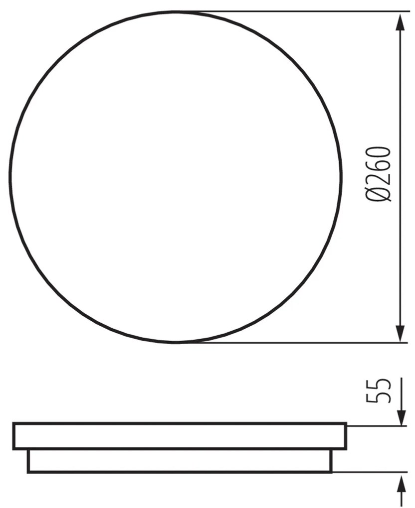 KANLUX, BENO stropné LED svietidlo pr.260x55mm, 24W, čierna grafit, 33341