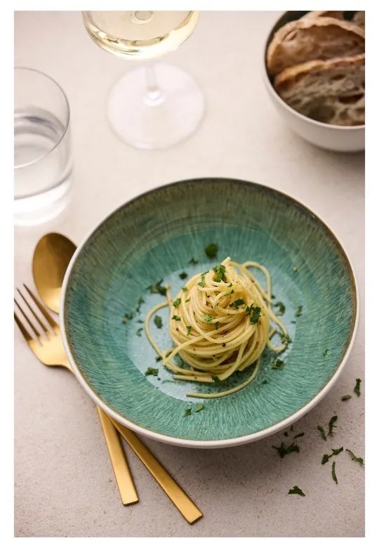 Biela/zelená miska z kameniny 400 ml Gastro White/Green – Bitz