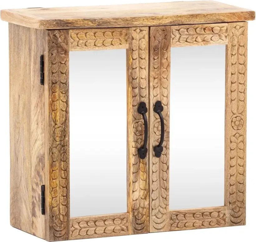 furniture-nabytek.cz - Masívna zrkadlová skrinka Santa Cruz z dreva mango, povrchová úprava, prírodná