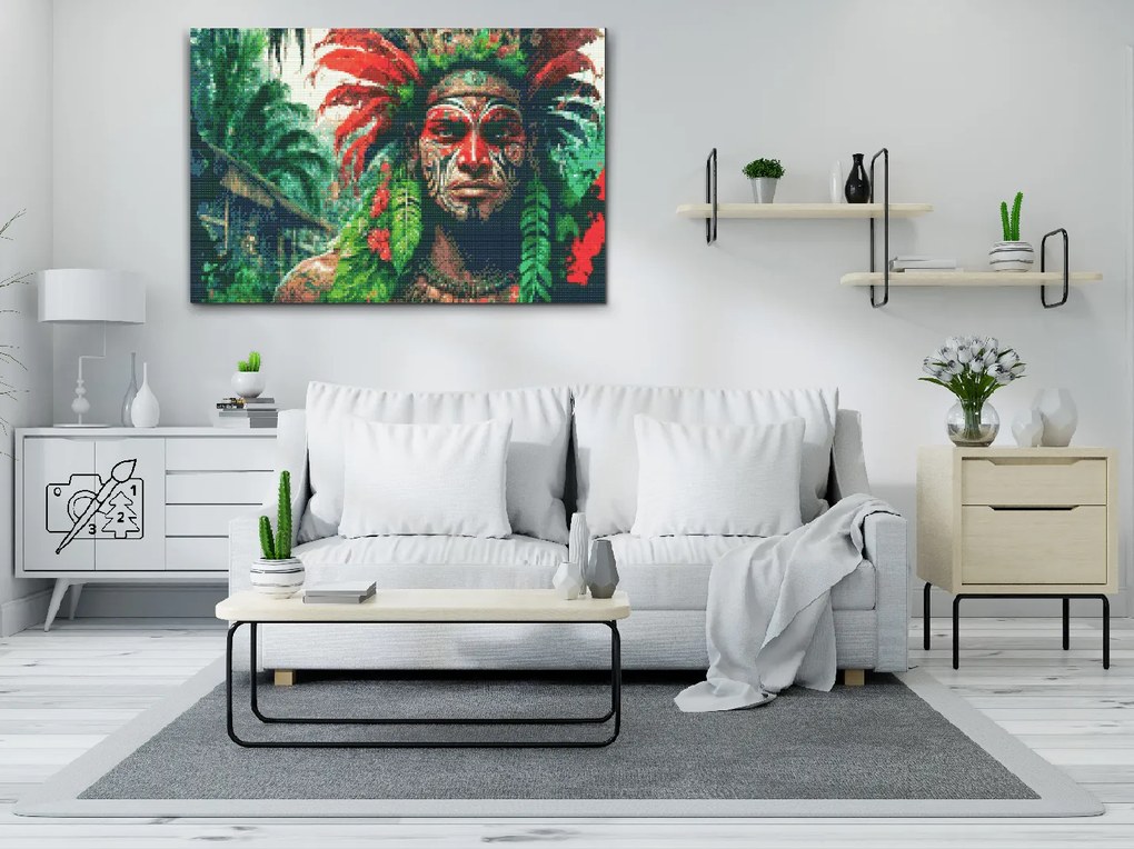 Gario Diamantové maľovanie Indián Rozmery: 40 x 60 cm, Rámovanie: Iba zrolované plátno, Diamanty: Štvorcové