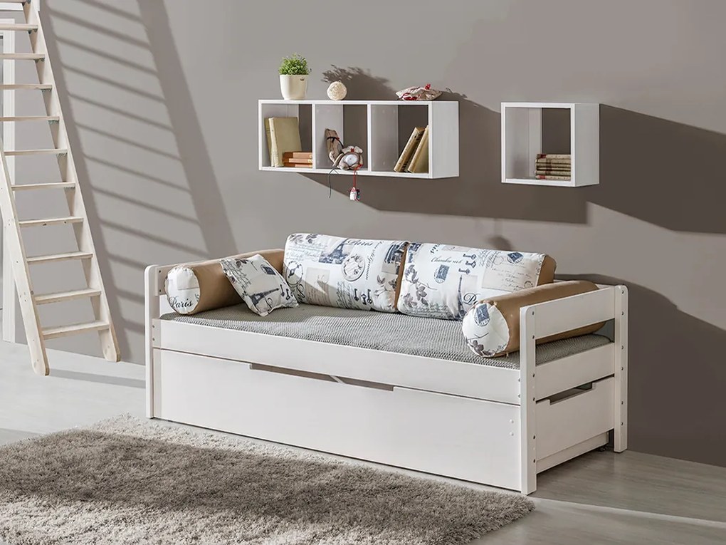 Jednolôžková posteľ 90 cm Balos (s roštom a úl. priestorom). Akcia -20%. Vlastná spoľahlivá doprava až k Vám domov. 605357