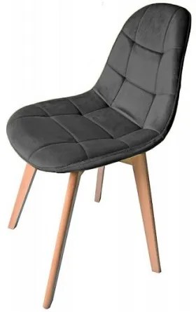 Sammer Prešívaná stolička v tmavosivej farbe WF 1012 velvet tmavosiva