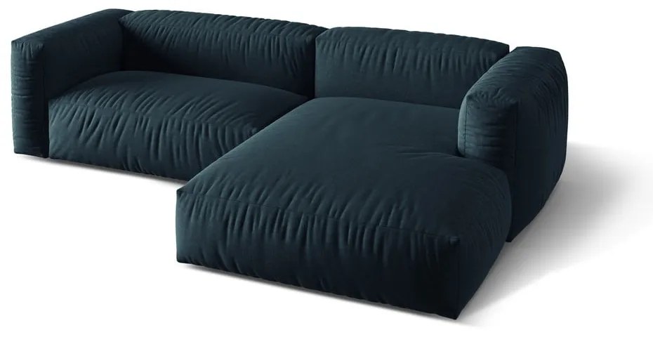 Tmavomodrá modulárna rohová pohovka (pravý roh) Martina – Micadoni Home