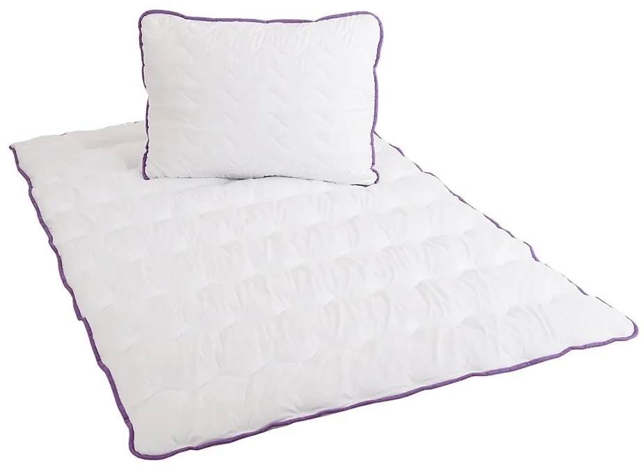Celoročný paplón prešívaný STELLA LAVENDER 140x200 cm, biely