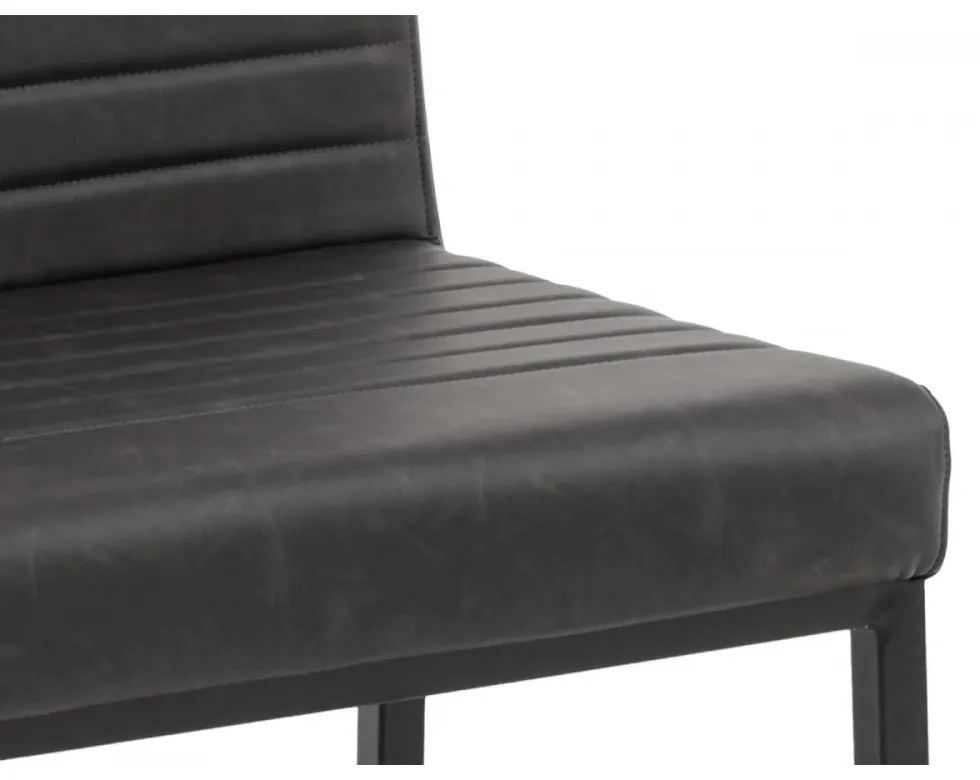 furniture-nabytek.cz - Čalúnená stolička Wingston z umelej kože a kovu, nosnosť 250 kg, šedá