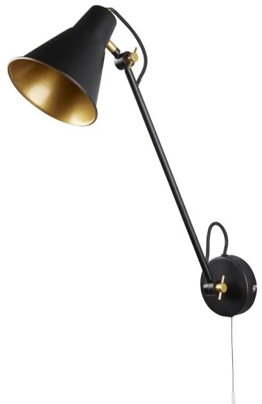 Searchlight 6302BK - Nástenná lampička STAB 1xE27/10W/230V