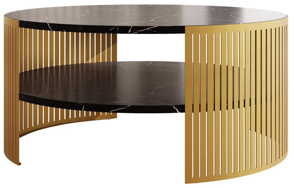 Konferenčný stolík Zinzit Gold, Farba: zlatá/kašmír