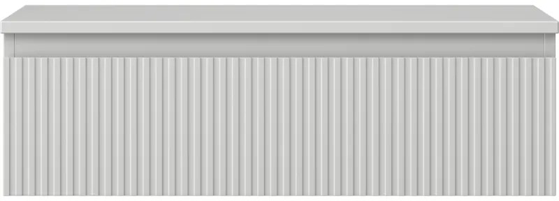 Mexen Rivel, kúpeľňová skrinka 80 cm s pracovnou doskou, 1 zásuvka, drážkovaná, sivá matná, 91A20-08023-1-BFC62