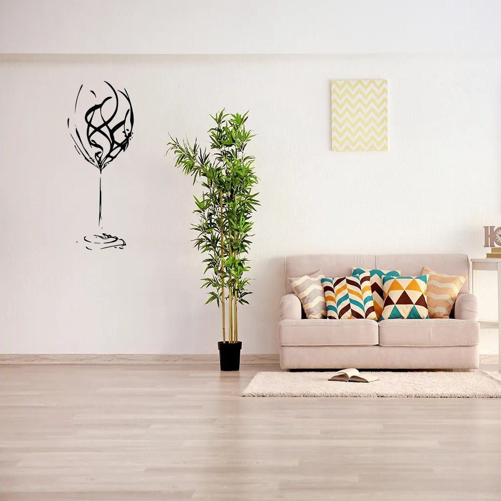 Veselá Stena Samolepka Pohár na víno Farba: oranžová, Veľkosť: 40 x 100 cm