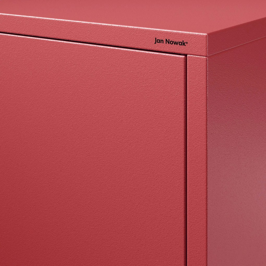 Skrinka do obývačky s policami VITO, 800 x 1015 x 400 mm, Modern: červená farba