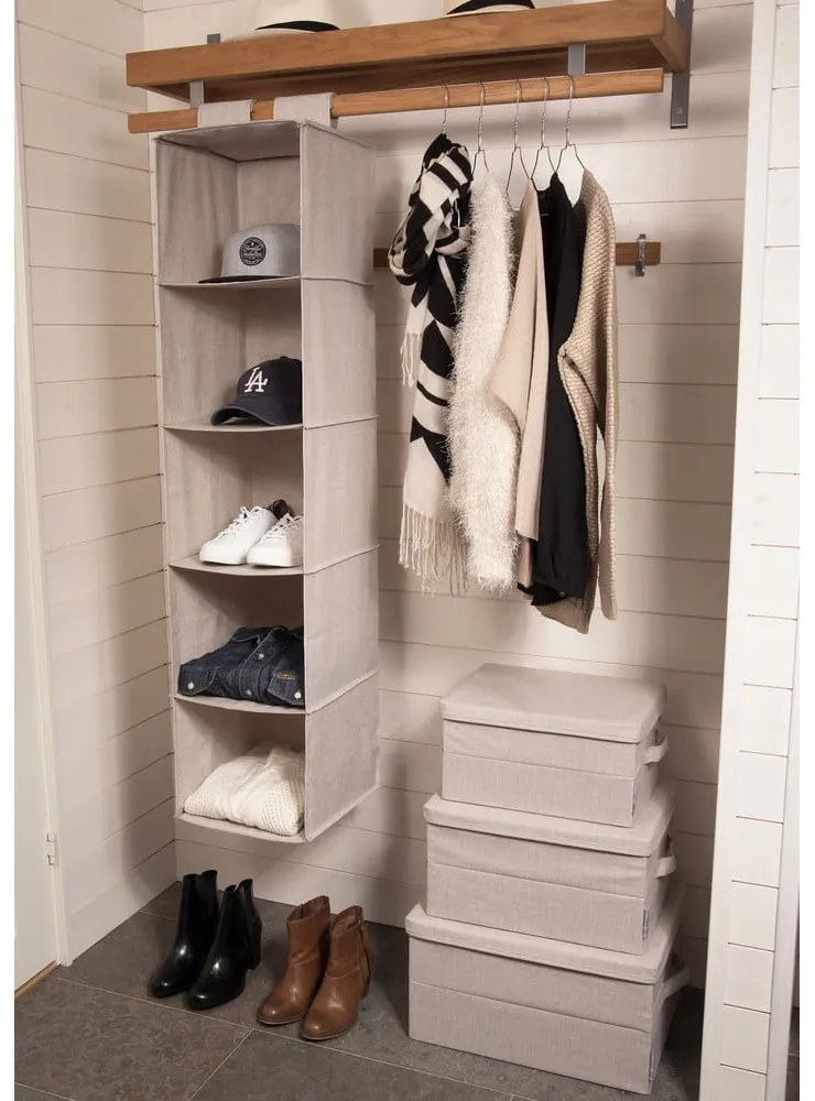 Béžový látkový úložný box s vekom 45x34x25 cm Soft Storage – Bigso