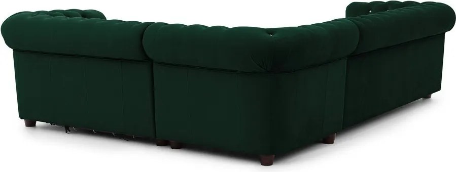 Zelená zamatová rozkladacia rohová pohovka (pravý roh/do L) York Blik – Ropez