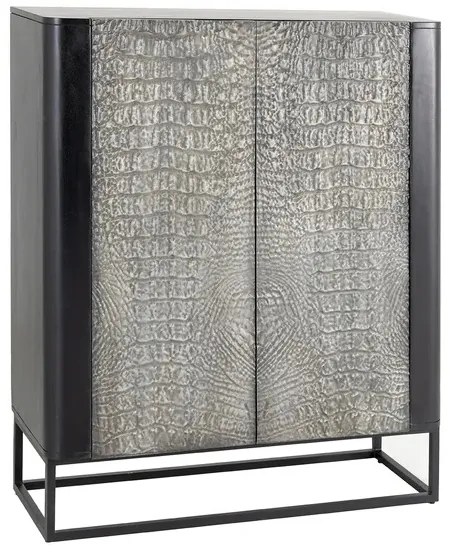Dizajnová vysoká komoda Helvius 120 cm sivá / čierna