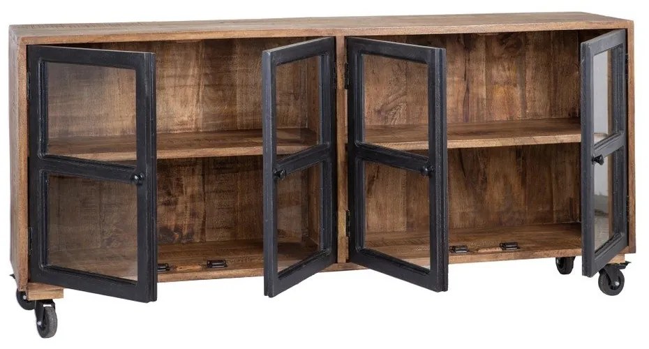 Vitrína z mangového dreva v prírodnej farbe 160x71 cm – Ixia