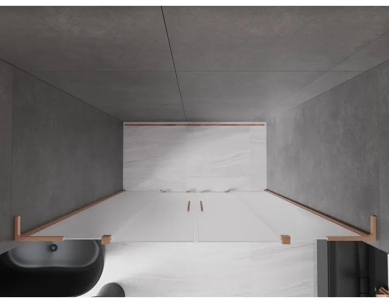 Mexen Velar L Duo, posuvné sprchové dvere do otvoru 180 cm, 8mm sklo námraza, medená matná, 871-180-003-32-65