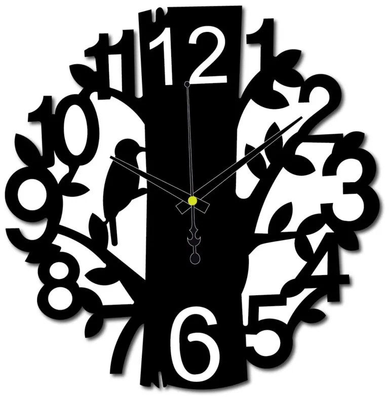 Drevené nástenné hodiny Vtáčik – moderný dizajn, tichý chod | SENTOP HDF0162