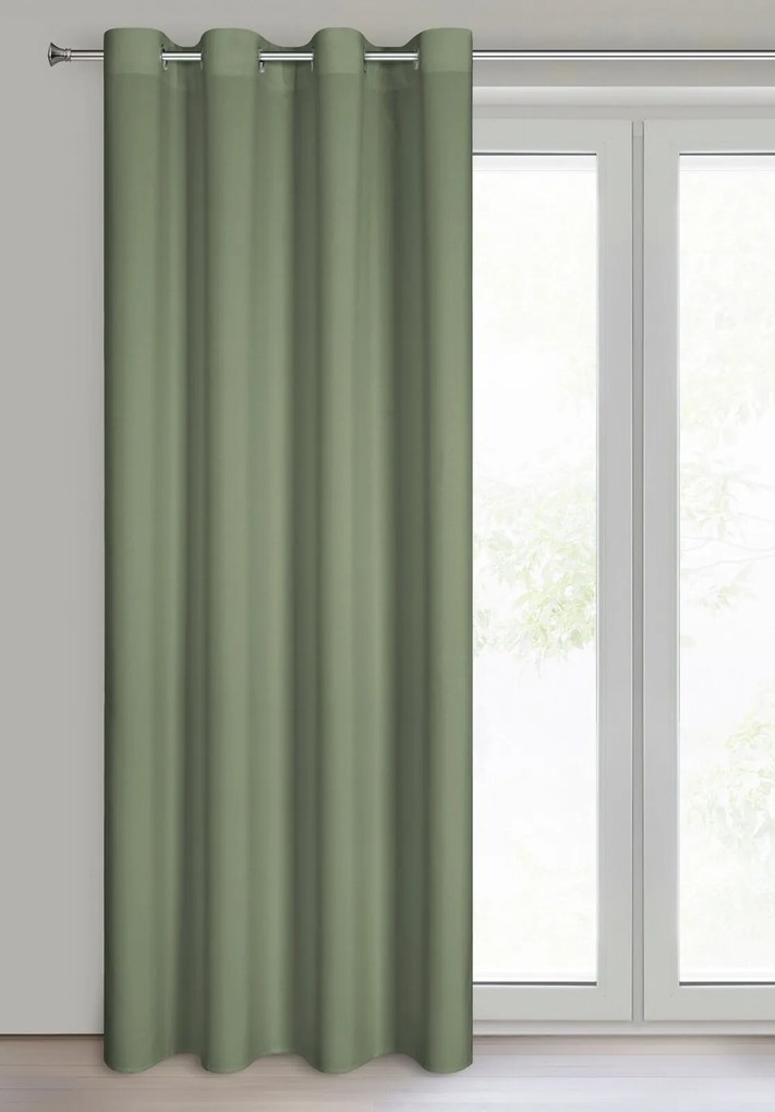 ZÁVES NA KRÚŽKOCH RITA 140X250 CM OLIVOVÁ