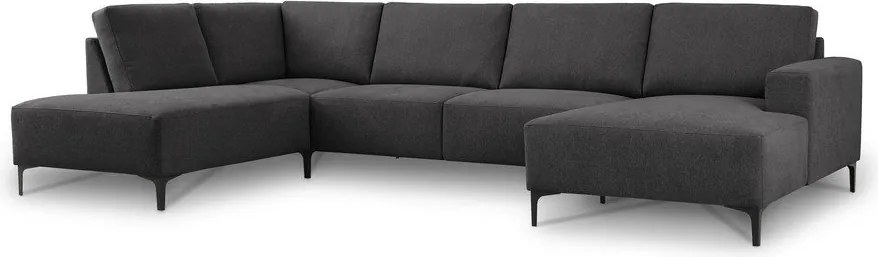 Antracitová ženilková rohová pohovka (ľavý roh/do tvaru "U") Fabian – Scandic