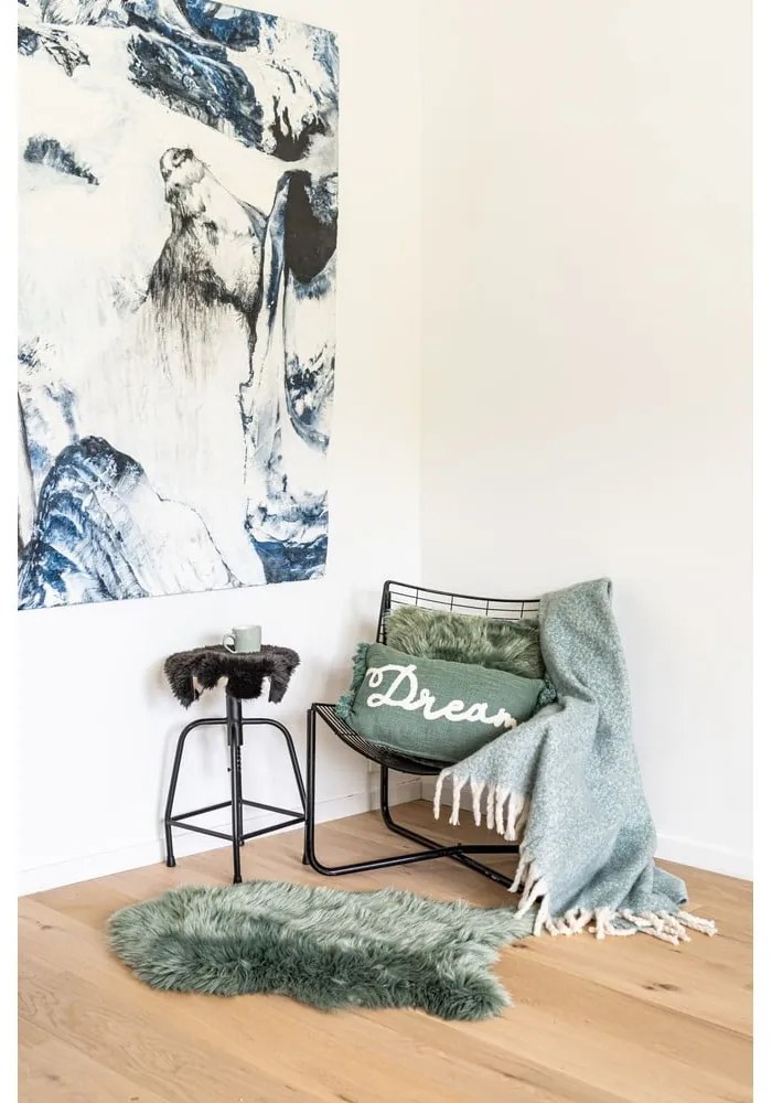Zelená umelá kožušina Tiseco Home Studio Sheepskin, 60 x 90 cm