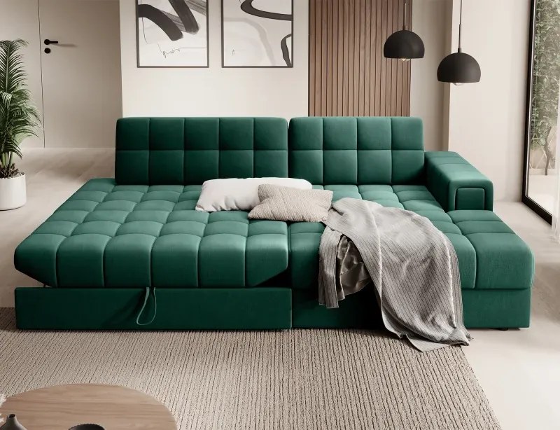 Sedacia súprava Katrin, pravá, zelená (lukso 35)