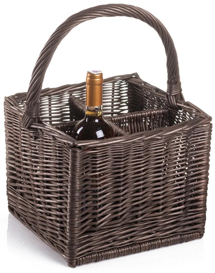 Kôš piknikový prútený Provence na fľaše Bran IV.š. 28 x hl. 28 x v. 19(cm)