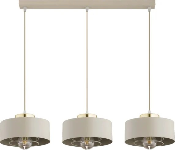Brilagi - Závesný luster na lanku SPRING 3xE27/60W/230V béžová/zlatá